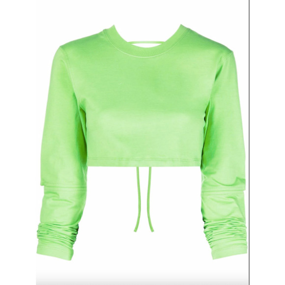Jacquemus Le T-shirt Piccola Green Crop Top - Picture 9 of 16